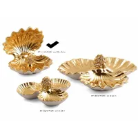 Picture Exclusive shell in white and gold with flowers - Bruno Costenaro