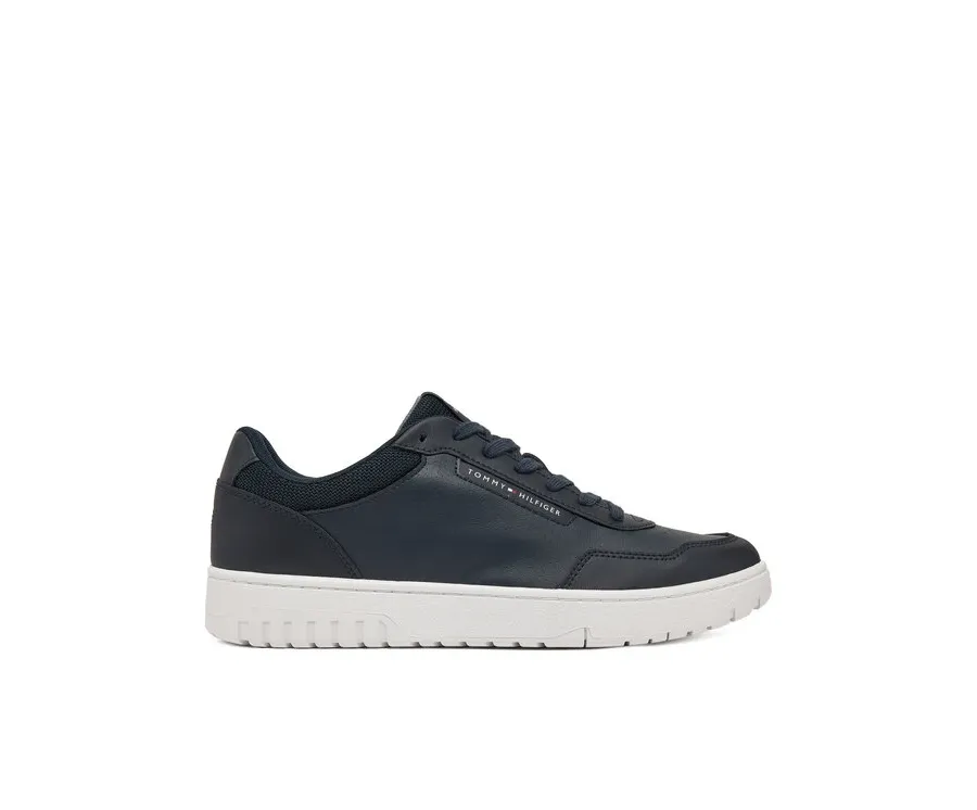 obrazek 1 Tommy Hilfiger Sneakersy Th Basket Core Lth Pinperf FM0FM05466 Granatowy