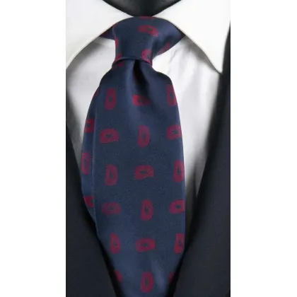 Zdjęcie Elegancki ciemny krawat w bordowy wzór paisley