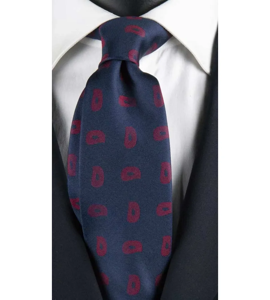 obrazek 1 Elegancki ciemny krawat w bordowy wzór paisley