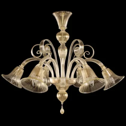 Zdjęcie Stylowy szklany żyrandol - wykonany ręcznie ze szkła murano