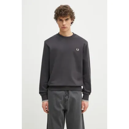 Zdjęcie Fred Perry bluza bawełniana męska kolor szary z aplikacją M7535.V56