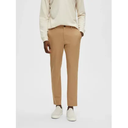 Zdjęcie Selected Homme Spodnie materiałowe 16085270 Brązowy Slim Fit