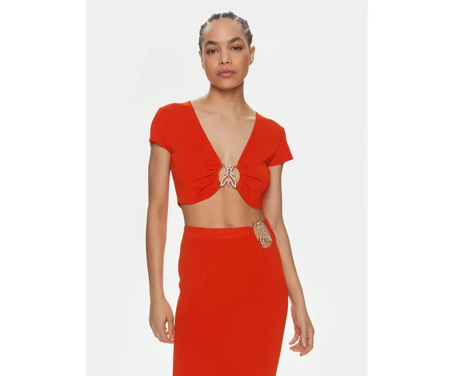 obrazek 1 Patrizia Pepe Bluzka 2K0261/K021-R825 Pomarańczowy Slim Fit