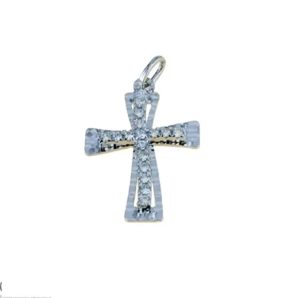 Zdjęcie Piękny krzyż z cyrkoniami włoskiego producenta 22x17mm