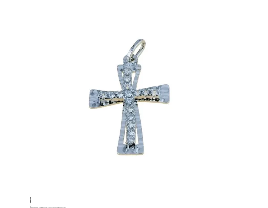 obrazek 1 Piękny krzyż z cyrkoniami włoskiego producenta 22x17mm