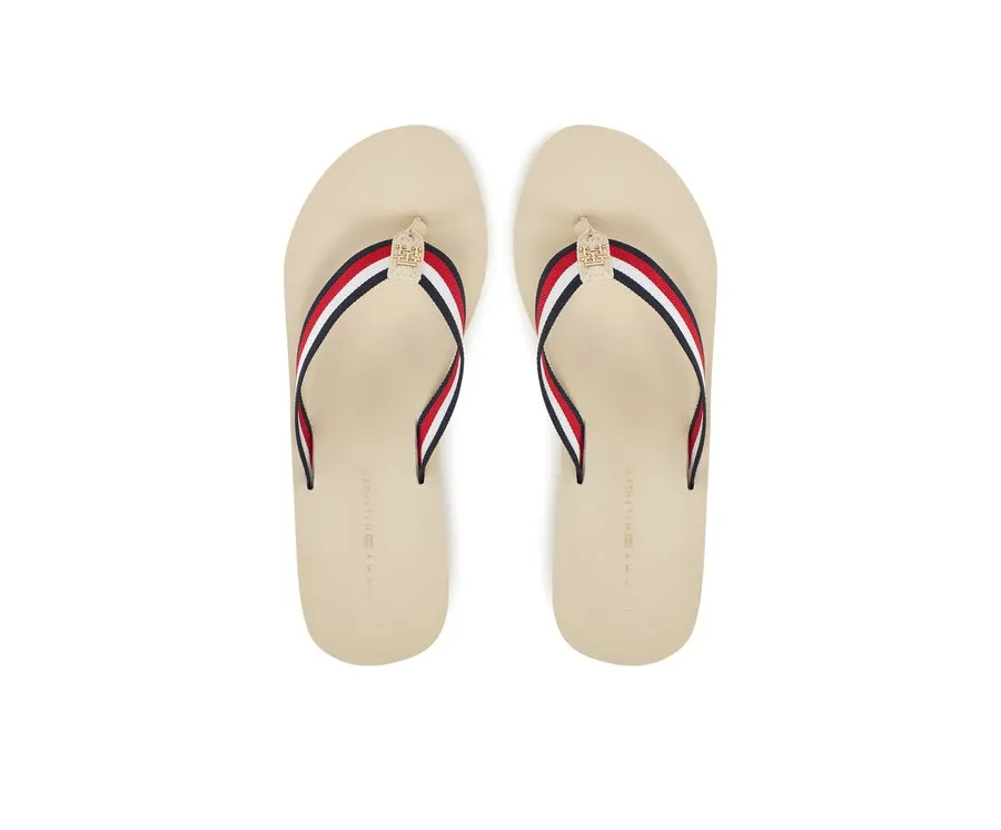 obrazek 1 Tommy Hilfiger Japonki Th Corporate Wedge Beach Sandal FW0FW08520 Beżowy