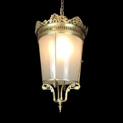 Zdjęcie Okrągła latarnia z brązu sygnowana La Carriére z wczesnych lat 1900