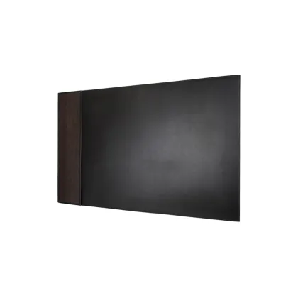 Zdjęcie Podkładka na biurko z czarnej skóry bydlęcej i prawdziwego wędzonego drewna dębowego