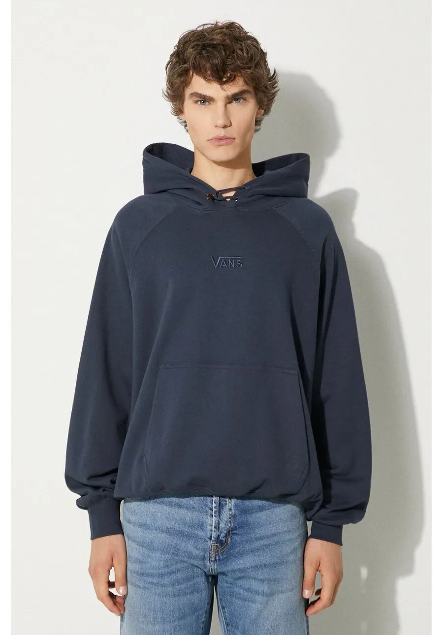 obrazek 1 Vans bluza bawełniana Premium Classics LX Hoodie Fleece męska kolor granatowy z kapturem gładka VN000GZ1D6Q1