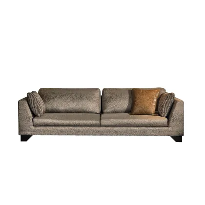 Zdjęcie Elegancka sofa DUNE - brązowa ekoskóra na podstawie- Collecion Alexandra