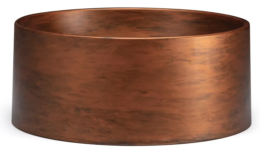 obrazek 2 Elitarna umywalka 40 cm COLUMBA BASIC, bez przelewu – AGED METAL, miedziany i czarny, lakier matowy