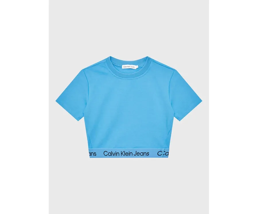 obrazek 1 Calvin Klein Jeans T-Shirt Logo Tape IG0IG01948 Niebieski Regular Fit
