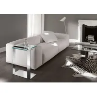Zdjęcie Szklany włoski stolik z chromowaną strukturą - Tonelli Design