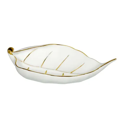 Picture Stylish leaf-shaped porcelain ashtray - Vista Alegre