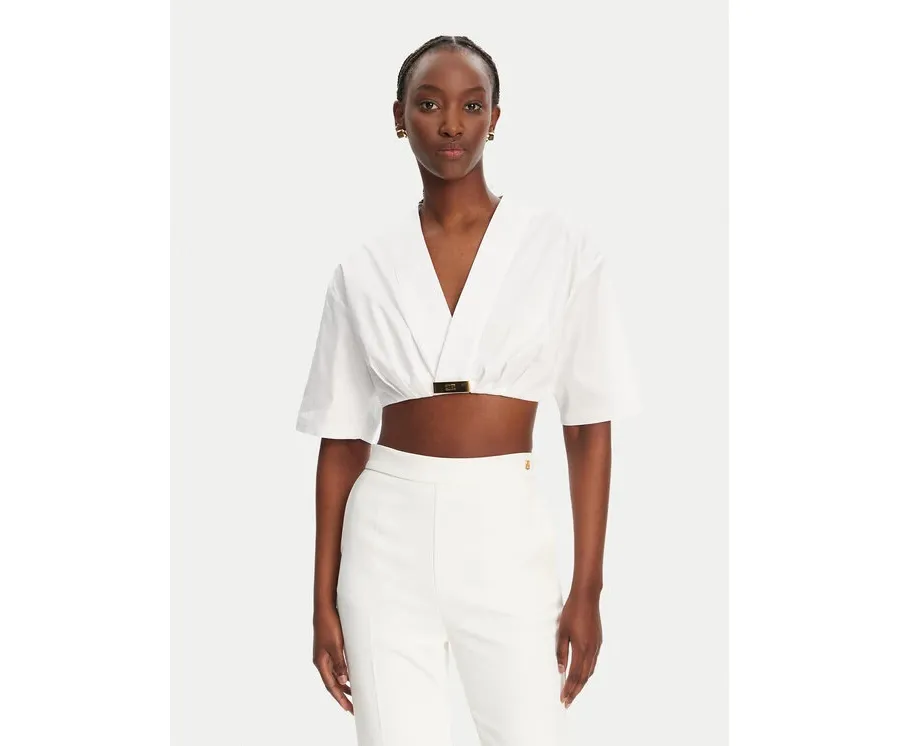 obrazek 1 Elisabetta Franchi Bluzka CA12452E2 100 Biały Regular Fit
