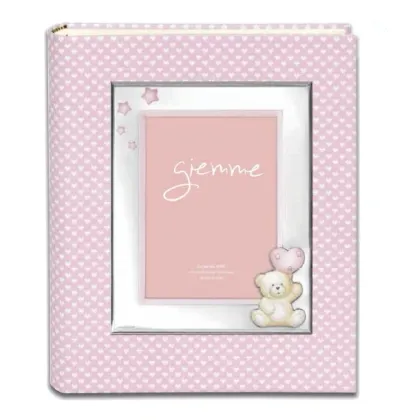 Picture Stylish baby photo album 20x25 cm with a small pink pattern
