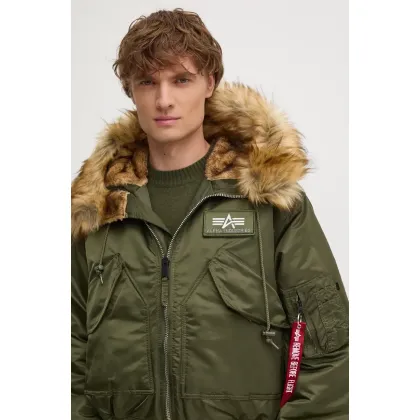 Zdjęcie Alpha Industries kurtka 45P Hooded Custom męska kolor zielony zimowa 113145.257