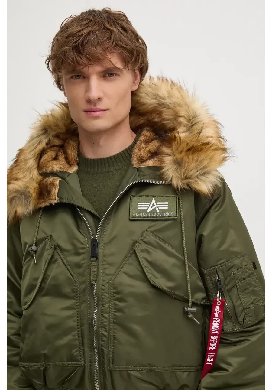 obrazek 1 Alpha Industries kurtka 45P Hooded Custom męska kolor zielony zimowa 113145.257