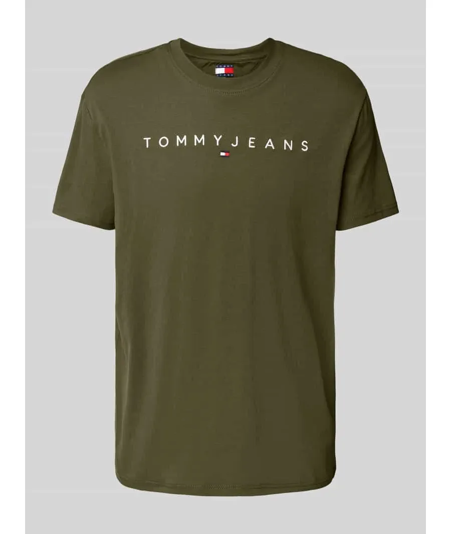 obrazek 1 Tommy Jeans T-Shirt Linear Logo DM0DM20744 Zielony Regular Fit