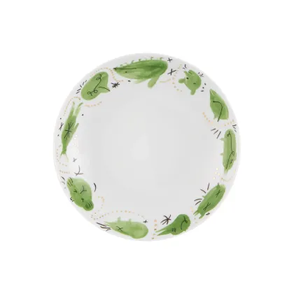 Zdjęcie Talerz do zupy z porcelany Folkifunki z zielonym wyjątkowym wzorem - Vista Alegre