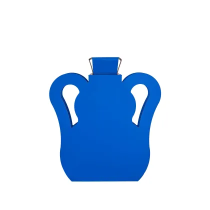 Zdjęcie Wazon Otto 9x40xH45 cm z naturalnej skóry w stylowym kolorze błękitu Majorelle