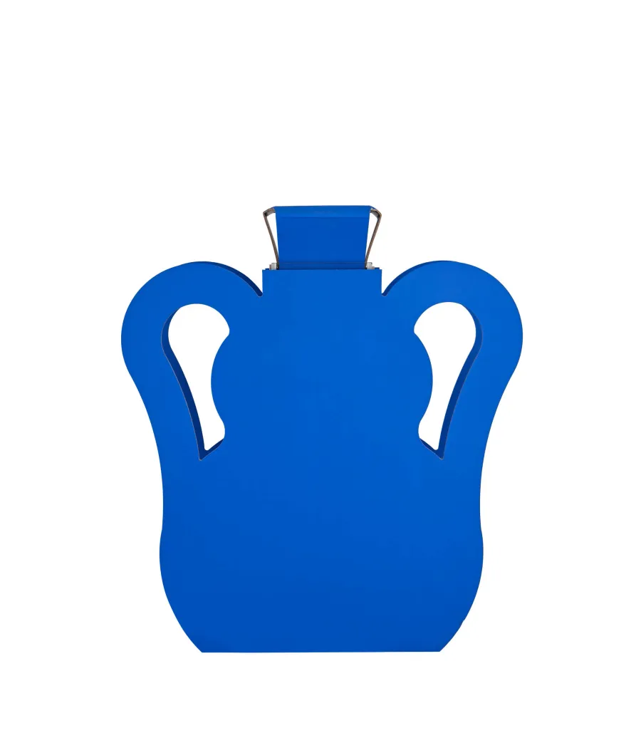 obrazek 1 Wazon Otto 9x40xH45 cm z naturalnej skóry w stylowym kolorze błękitu Majorelle