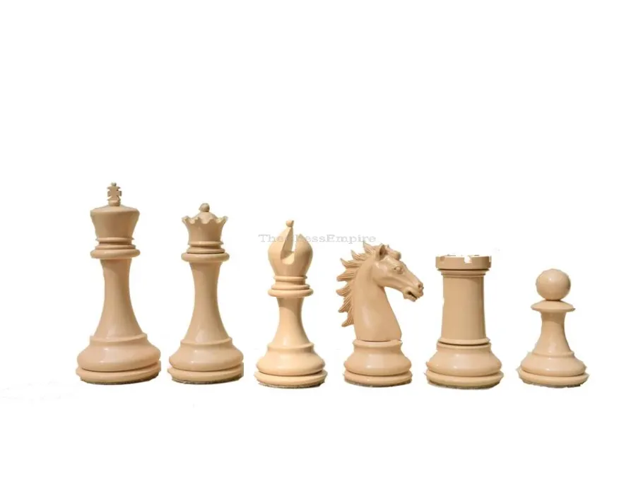 obrazek 4 Perłowo-białe i niebieskie lakierowane figury szachowe - The Chess Empire
