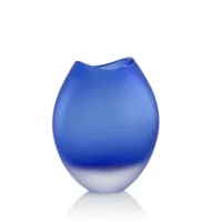 Picture A tasteful blue vase made of Italian Murano glass