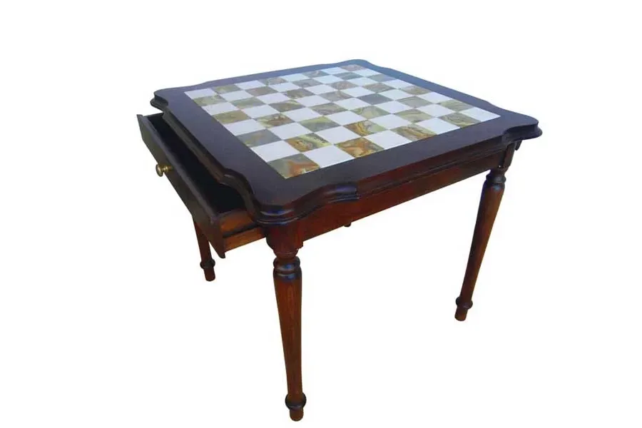 obrazek 2 Stół szachowy z onyksową planszą + eleganckie figury 35B+TAV593ONIX