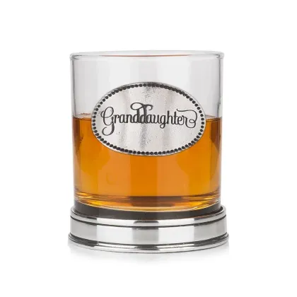 Zdjęcie Szklanka do whisky z emblematem z napisem „Wnuczka” – prezent dla wyjątkowej wnuczki