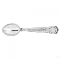 Zdjęcie Posrebrzana łyżka dla dziecka zdobiona motywem pociągu – Zaramella Argenti