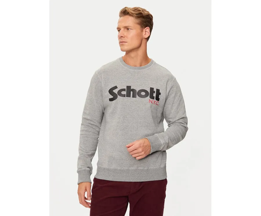 obrazek 1 SCHOTT N.Y.C. Bluza SWCREW Szary Regular Fit