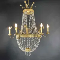 Zdjęcie Wspaniały kryształowy żyrandol z początku XIX wieku