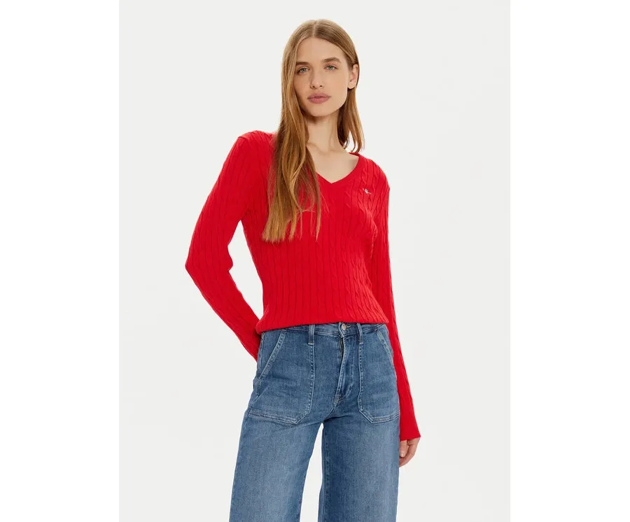obrazek 1 Gant Sweter 4800101 Czerwony Slim Fit