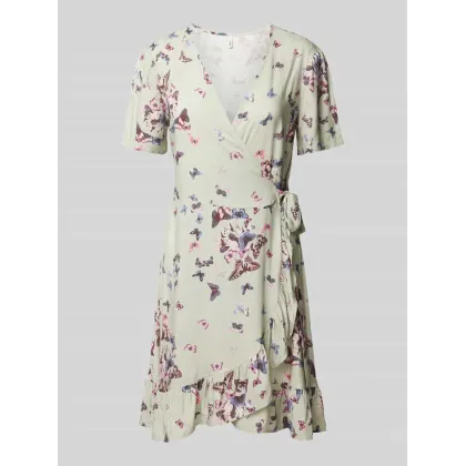 Zdjęcie Sukienka kopertowa z dołem obszytym falbaną model ‘ELISABETH’