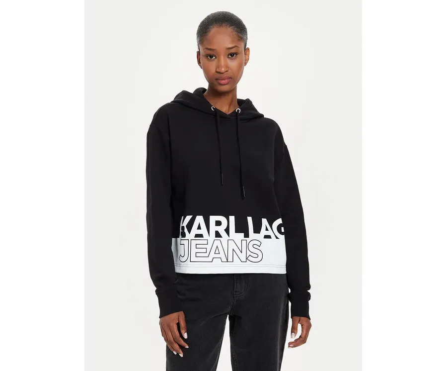 obrazek 1 Karl Lagerfeld Jeans Bluza 245J1803 Czarny Regular Fit