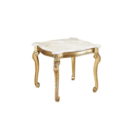 Zdjęcie Luksusowy stolik CLASICO - złoto na drewnie, marmur - Collecion Alexandra