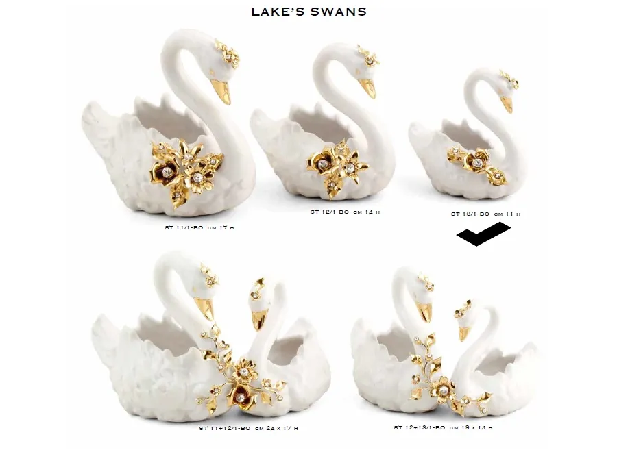 picture 1 Classic swan made of Italian ceramics - beautiful decoration - Bruno Costenaro