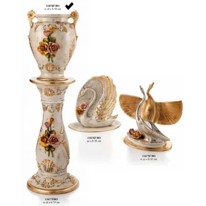 Picture Ferra vase with flowers on a column - Valle d'oro Patchi