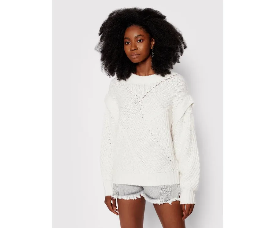obrazek 1 IRO Sweter Acia AP241 Beżowy Relaxed Fit