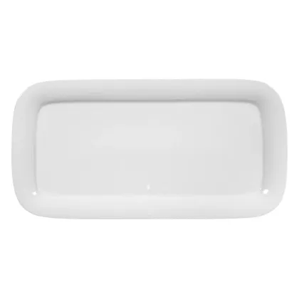 Zdjęcie Nowoczesny biały prostokątny talerz do ciasta wykonany z porcelany – Tettau