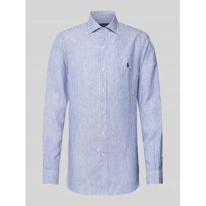 Zdjęcie Koszula lniana o kroju Slim Fit z wzorem w paski