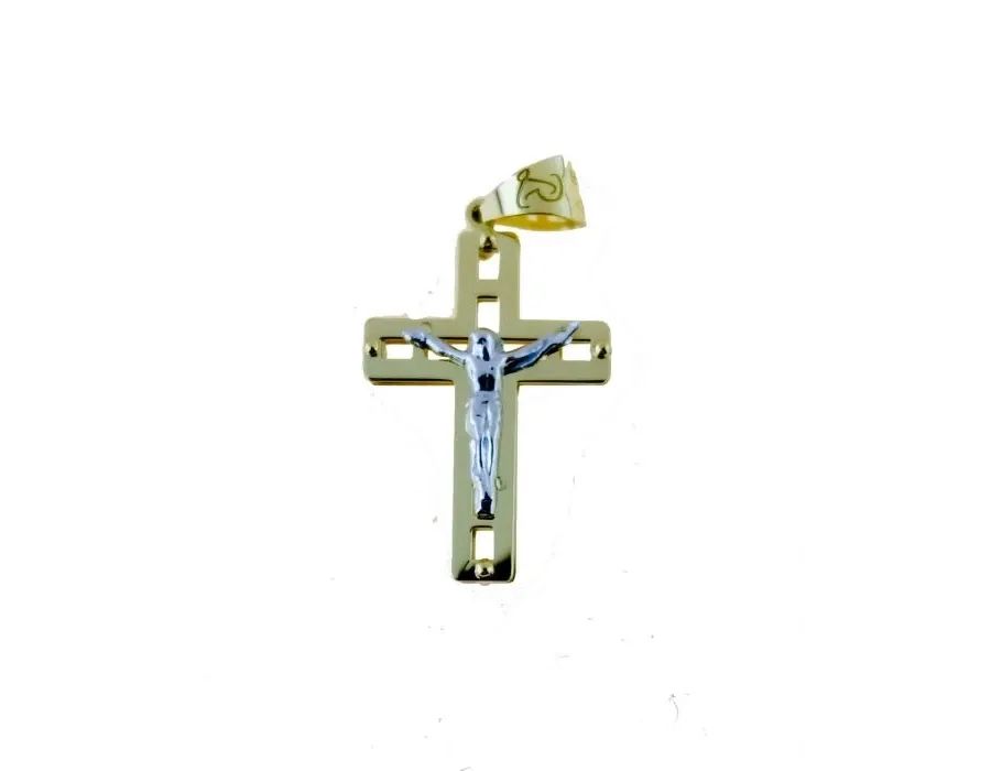 obrazek 1 Klasyczny włoski krzyż z Chrystusem 20x15mm