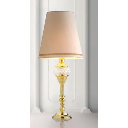 Picture Table lamp cast from brass elements and Italian crystals - Il Paralume Marina