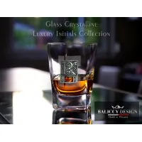 Zdjęcie Szklanka do whisky Quadro bursztyn inicjały