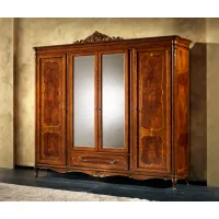 Picture Italian antique large wardrobe with 4 doors and drawer