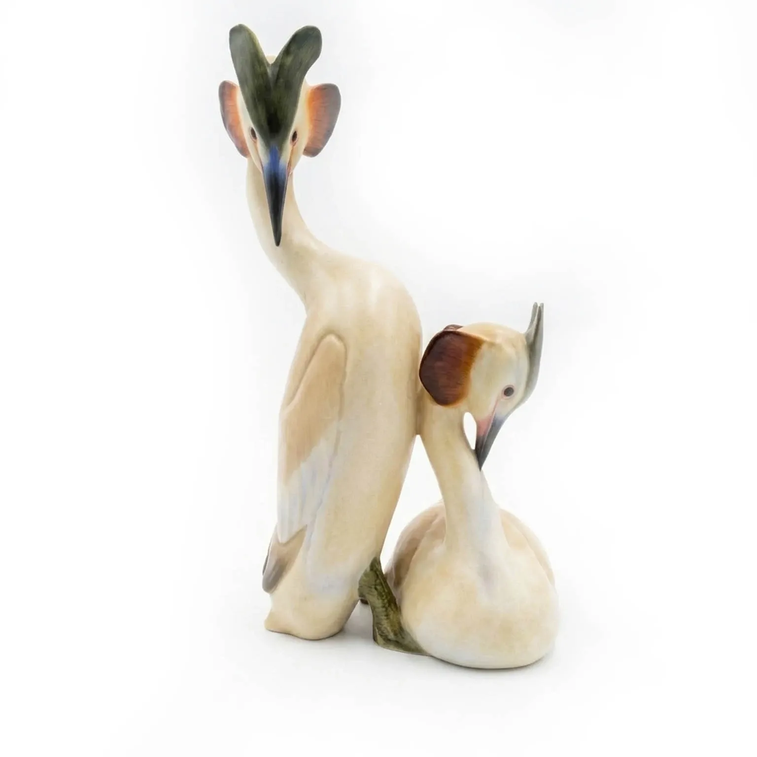 Figurka ceramiczna - Para ptaków - Manufaktura Lenci, Turyn, 1939