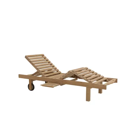 Zdjęcie Stylowy leżak ogrodowy Caracas wykonany z drewna tekowego