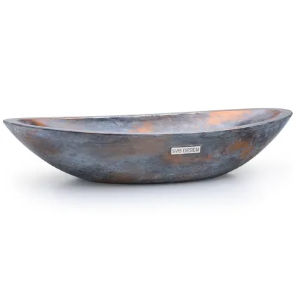 Zdjęcie Ekskluzywna umywalka 60 cm ORION BASIC - ALCHEMY, niebieski, czarny i miedziany, lakier półmatowy